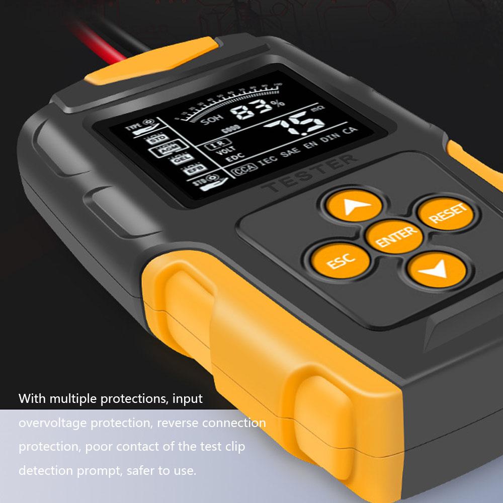 12V/24V Car Battery Tester LCD Digital Battery Analyzer Car Charge Diagnostic Tool SOH SOC CCA IR Measurement