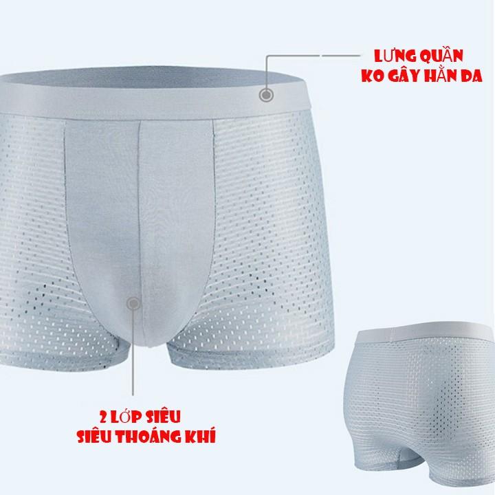 Quần sịp đùi boxer Nhật 4 chiều thông hơi cao cấp BIG SIZE SIZE LỚN thoáng khí kháng khuẩn