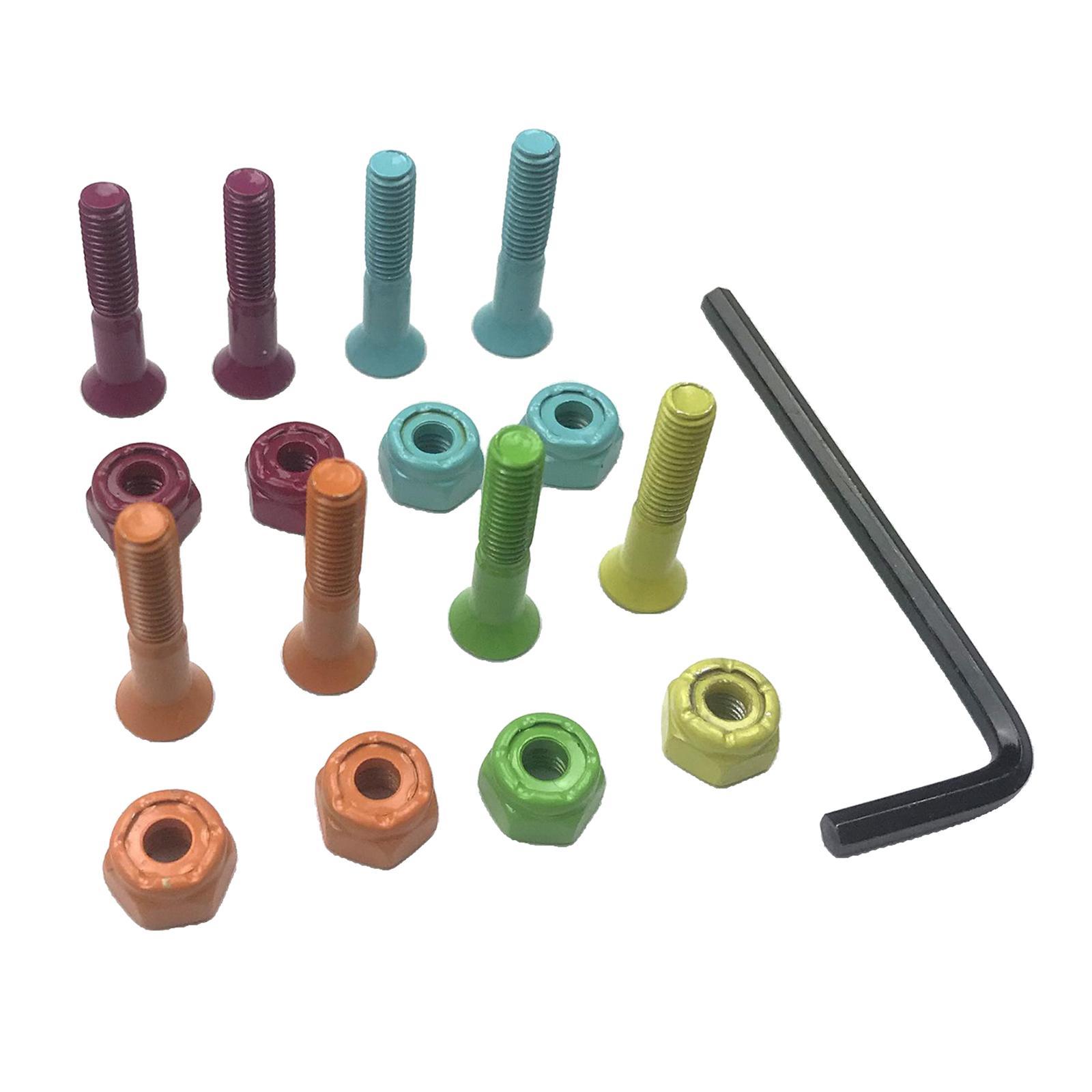 Set of 8 Steel Longboard Skateboard Wheel Hardware Screws