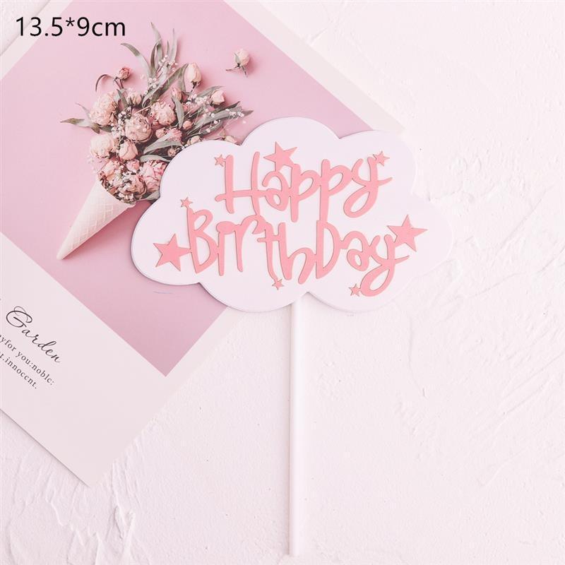 Topper Cắm Trang Trí Bánh Kem Hình Chữ Happy Birthday J7ST2000030