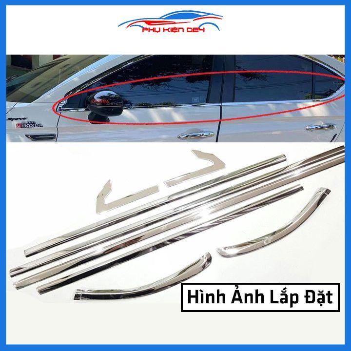 Bộ nẹp viền chân kính cong kính City 2021-2022 Inox sáng bóng chuẩn form xe