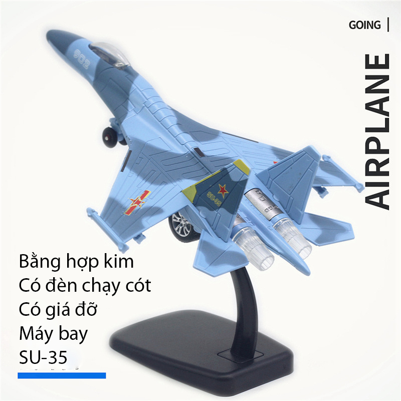 Đồ chơi mô hình máy bay chiến đấu F-18, F-35 và Su-35 có nhạc đèn KAVY-124 chạy cót vỏ hợp kim