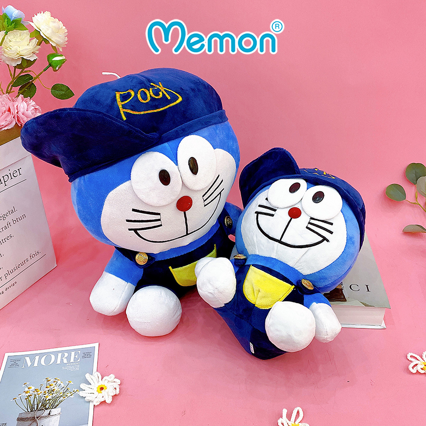 Gấu Bông Doremon Đội Mũ Cao Cấp - Hàng Chính Hãng Memon - Đồ Chơi Thú Nhồi Bông Doraemon Đội Mũ, Bông Gòn PP 3D Tinh Khiết, Mềm Mịn, Đàn Hồi Đa Chiều, Bền Đẹp, An Toàn Cho Người Sử Dụng