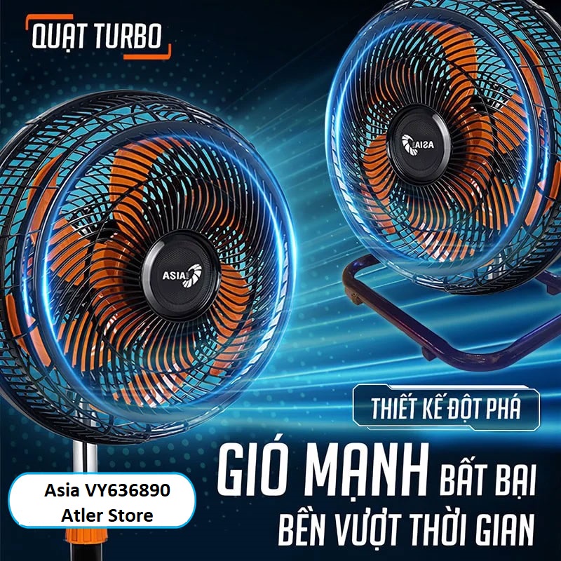 ASIA) Quạt sàn Asia TURBO 6 cánh 80w - bán công nghiệp - Hàng chính hãng Dùng Cho Không Gian Rộng, Nhà Hàng, Quán Ăn, Hội trường, PHòng họp