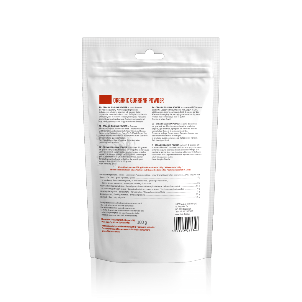 Bột Guarana Hữu Cơ Organic Guarana Powder 100g