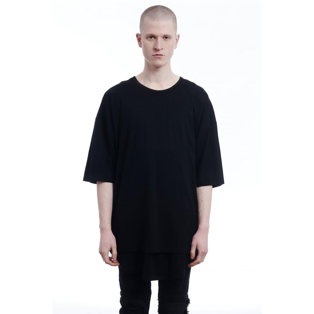 Áo thun trơn Oversize Basic Đen Unisex - Áo form rộng tay lỡ màu đen - Áo thun đen trơn tay ngắn