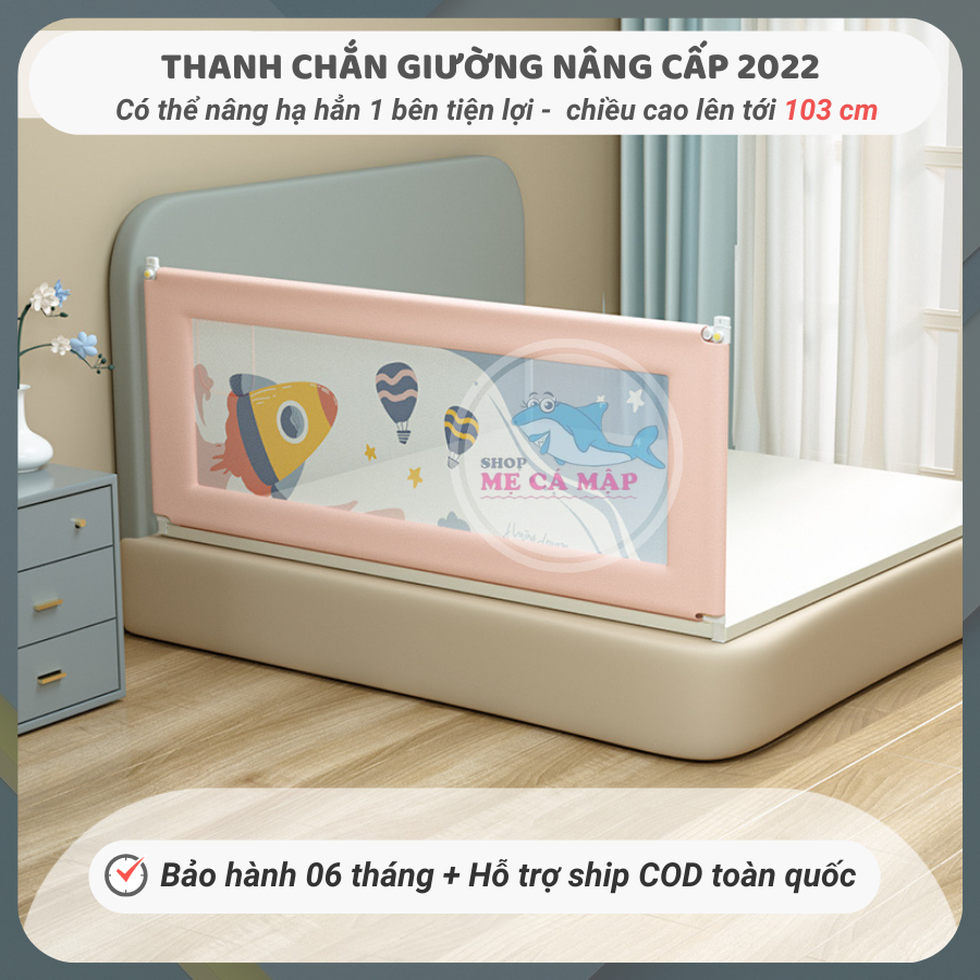 Thanh chặn giường nâng hạ 1 bên, thanh chắn giường cao 103cm có 3 màu