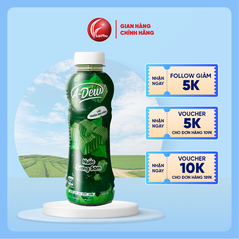Nước Sương Sâm A Dew Chai 450ml - Lốc 6 Chai