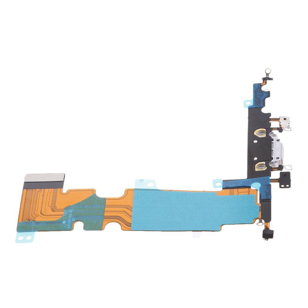 Charging Port Dock Connector Flex Cable with Headphone Jack Microphone Replacment Assembly for Apple iPhone 8 Plus Black/White