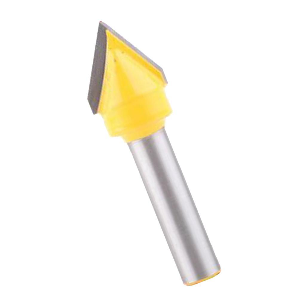 2 Pieces 8mm Shank Woodworking Mill Router Bits V-Groove 60 Degree