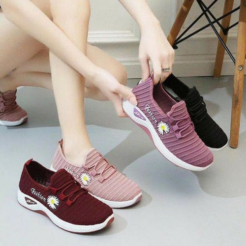 GIÀY THỂ THAO NỮ HOA CÚC ĐI BỘ CỰC ÊM - THOẢNG KHÍ - CÓ DÂY CỘT TIỆN LỢI
