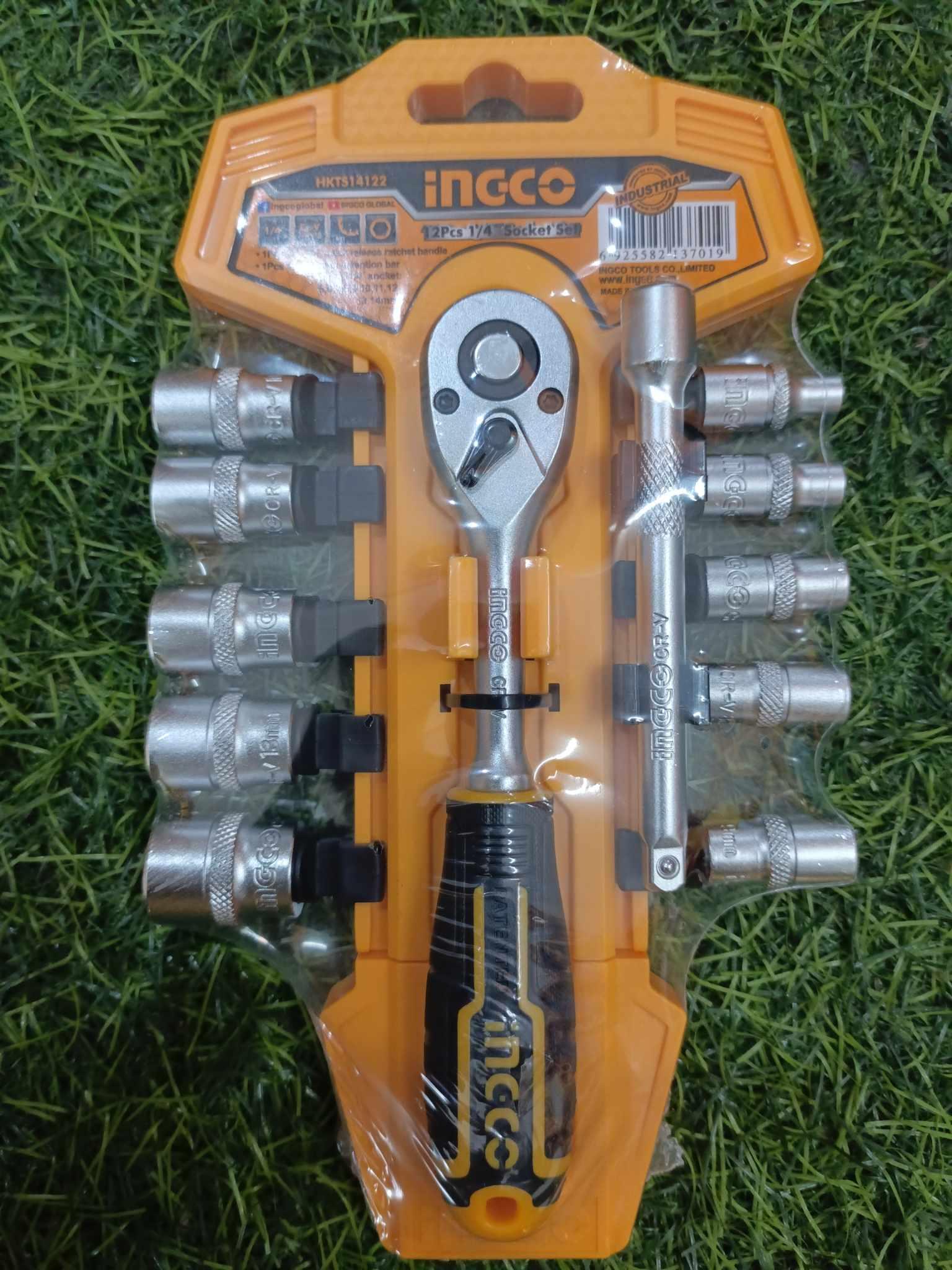 BỘ 12 ĐẦU TUÝP KÈM TAY VẶN 1/4&quot; INGCO HKTS14122 - HÀNG CHÍNH HÃNG