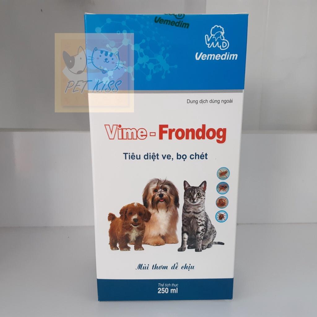 Chai xịt trị ve, bọ chét cho Chó Mèo Vimedim Vime-Frondog, Chai 250ml