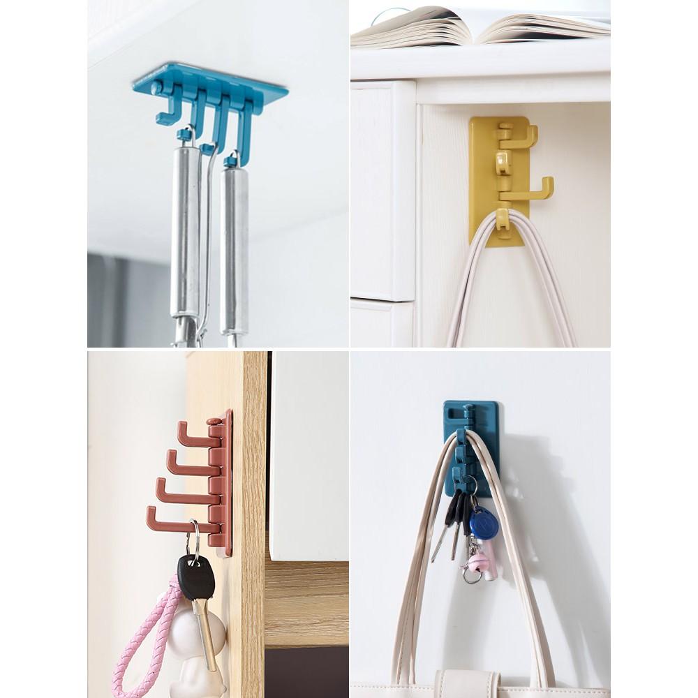 Móc Treo Đồ 4 Chấu Xoay 4 Chấu Treo Đồ Dán Tường ĐaNăng, Treo Chìa Khóa ,Vật Dụng Cá Nhân