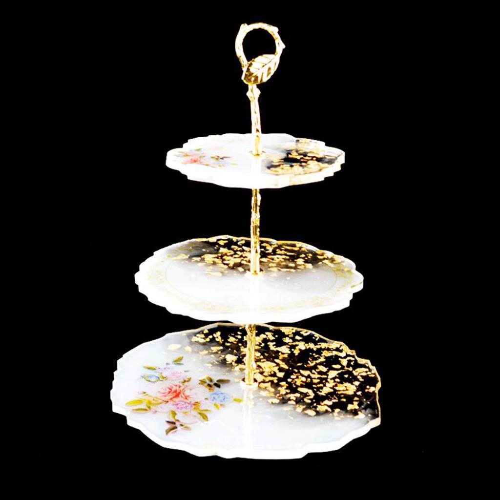 Silicone Resin Epoxy Mould Fruit Cake Coaster Tray Disc with Stand Mold DIY Tool