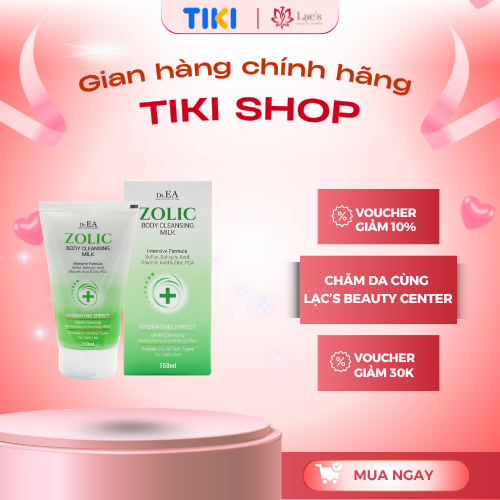 Sữa Tắm Giảm Mụn Lưng, Kháng Khuẩn, Tẩy Da Chết, Kiềm Dầu Dr.EA ZOLIC Body Cleansing Milk 150ml