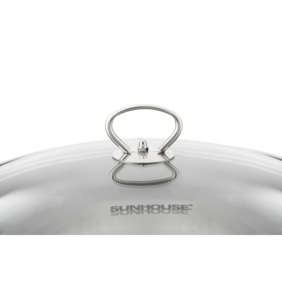 Nồi Luộc Gà Inox 3 đáy SUNHOUSE SH28LG, Đường kính 28 cm, Cao 21cm, Vung kính cường lực