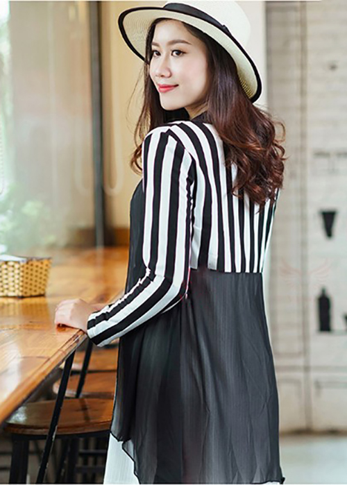 Áo cardigan nữ kẻ sọc Hàn Quốc cao cấp A08