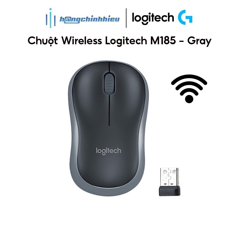 Chuột Wireless Logitech M185 - Gray Hàng chính hãng