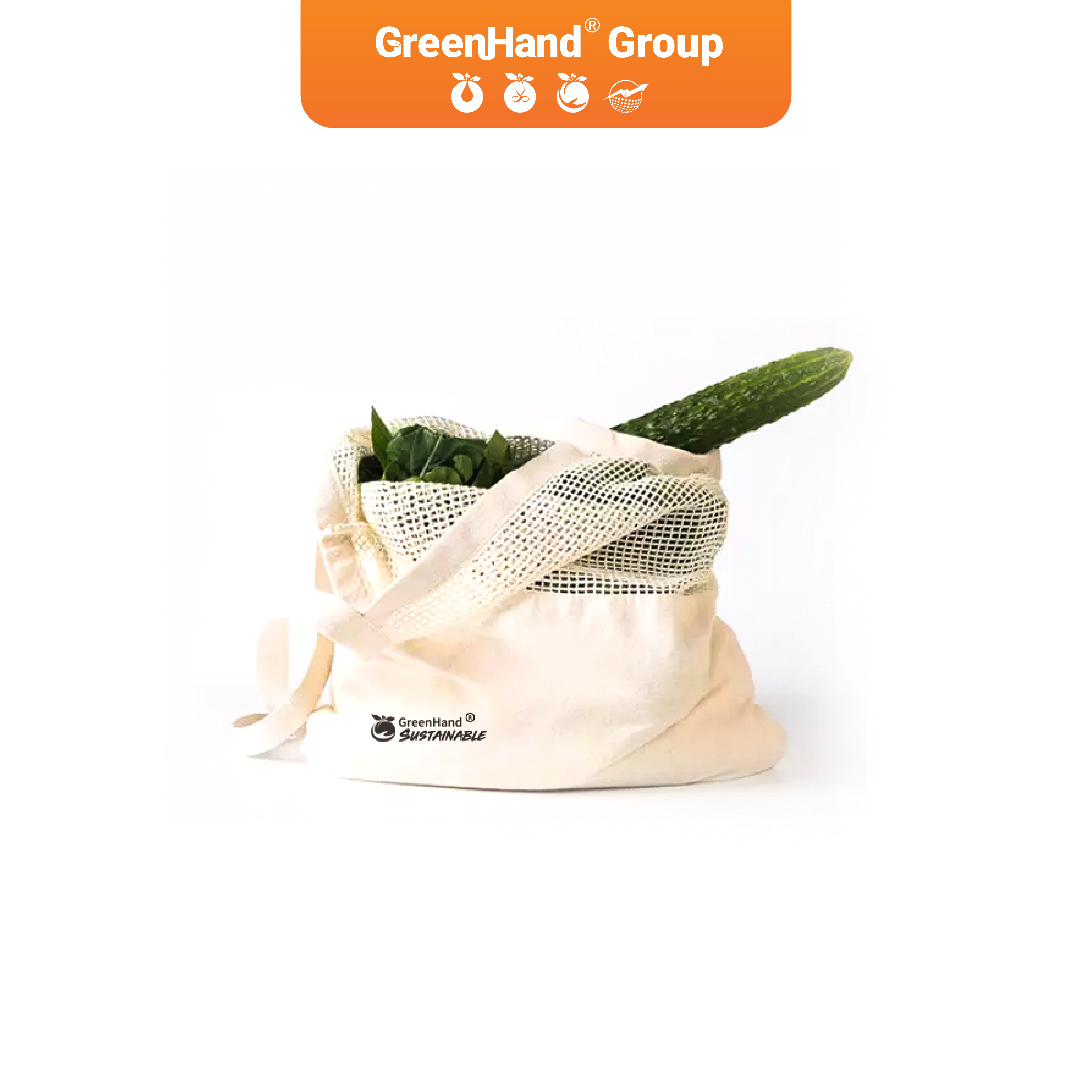 Túi cotton phối lưới thời trang GreenHand phù hợp đi biển, đi chợ, đi học