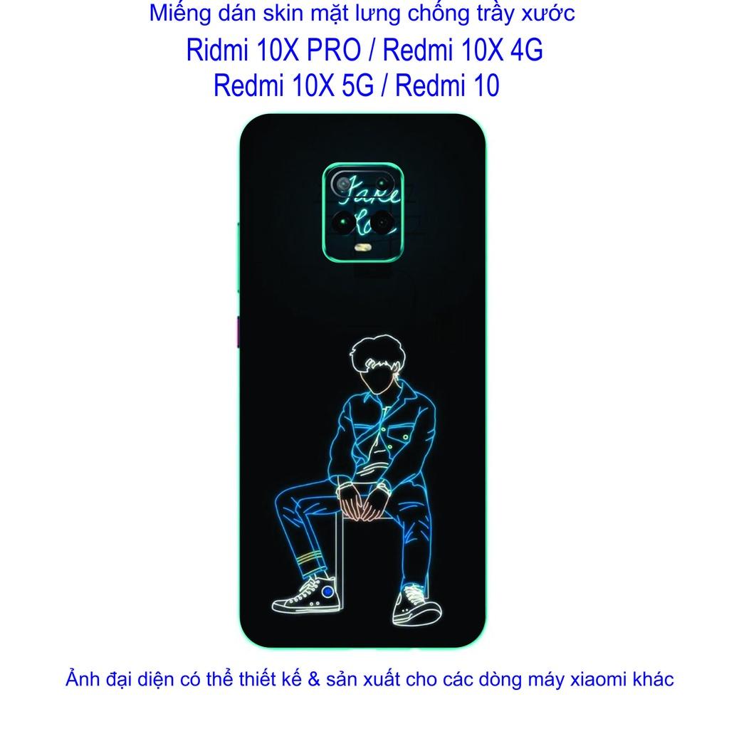 Miếng Dán Skin mặt lưng dành cho Redmi 10x pro / Redmi 10X 4G / Redmi 10X 5G / Redmi 10 Chống trầy xước