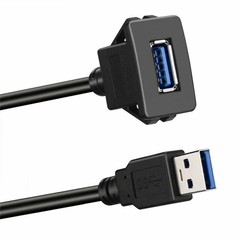 USB 3.0 PANEL Flush Mount Mở rộng cáp mở rộng với khóa cho xe tải xe tải xe máy 1m