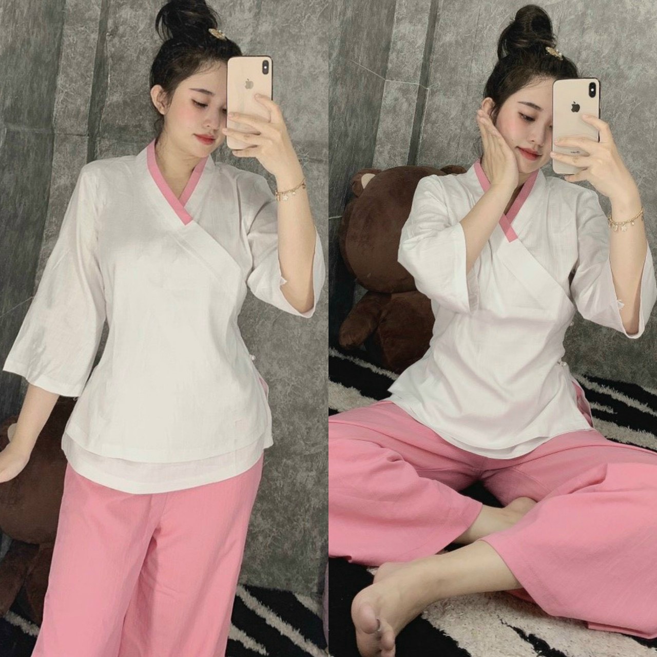 Đồ Lam Đi Chùa # Bộ Linen 2 lớp# Quần Áo Nữ Cao Cấp