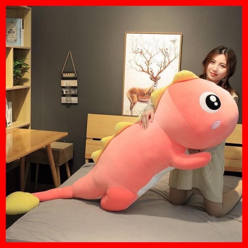 Gấu Bông Khủng Long Đuôi Tim size 1m1, Khủng Long Mắt Lồi Ngáo Dễ Thương Siêu Mềm Êm Mịn