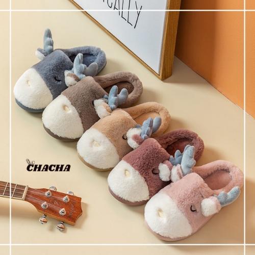 Hình ảnh Dép đi trong nhà Chacha Sweet bông cotton hình Tuần Lộc cute siêu êm