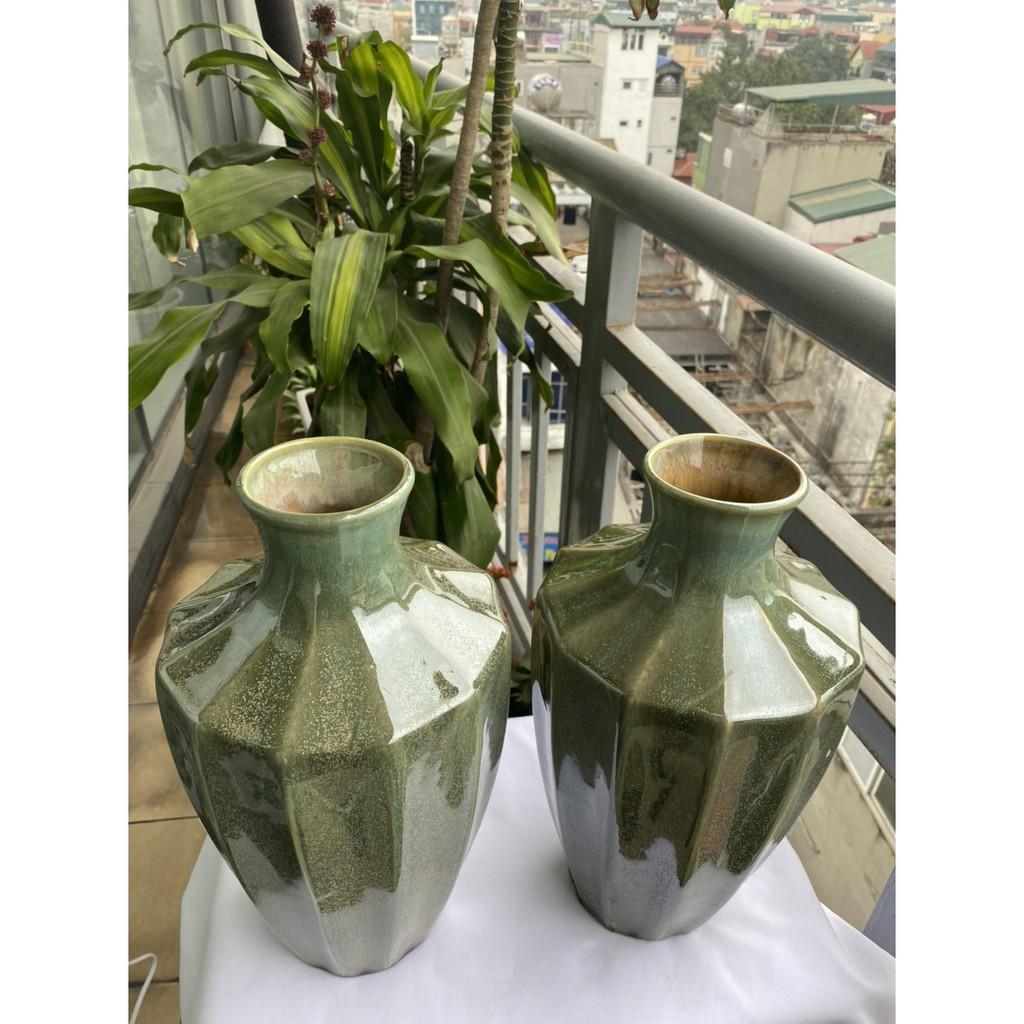 BÌNH HOA BÁT TRÀNG CAO CẤP DÁNG KIM CƯƠNG MEN NHŨ BÓNG
