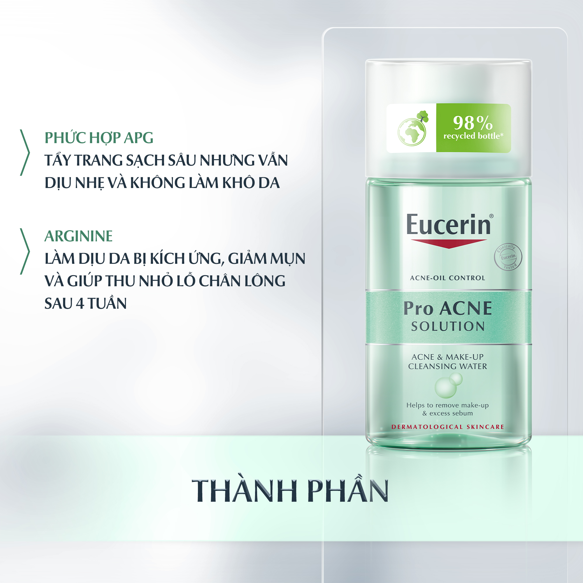 Nước tẩy trang sạch sâu &amp; giảm mụn Eucerin Pro Acne Micellar 125ml