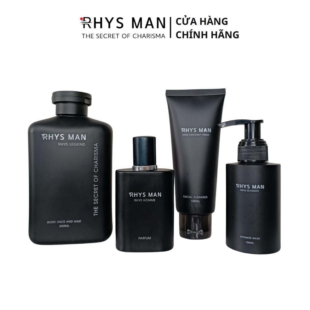 Combo sữa tắm gội nam 3in1 & Sữa rửa mặt nam & Dung dịch vệ sinh & Nước hoa nam RHYS MAN - Hàng chính hãng