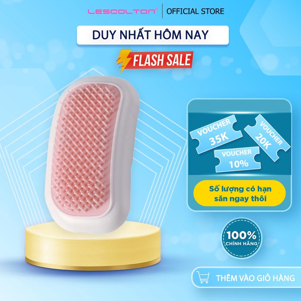 Lược massage đầu silicon LESCONTOL chải tóc, massage da đầu, làm mềm tóc và làm giảm căng thẳng khi sử dụng