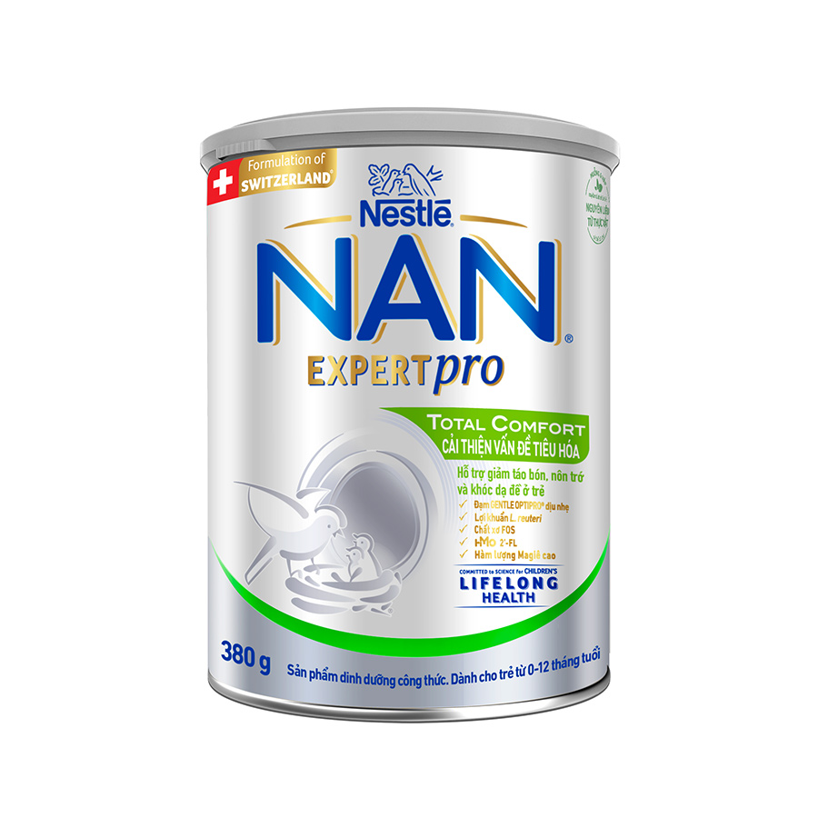 Sữa Bột Nestlé NAN Expert Pro Total Comfort 380gr - Công thức đặc biệt dành cho trẻ mắc các triệu chứng đường tiêu hóa như táo bón, nôn trớ và khóc dạ đề nhập khẩu từ Đức