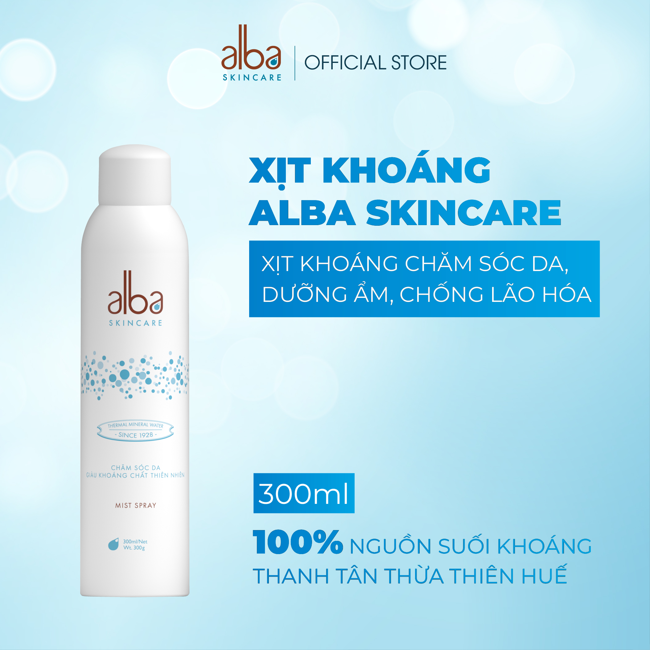 [QUÀ TẶNG] [LADY 300ML] Xịt Khoáng ALBA SKINCARE Chống Lão Hóa Và Dưỡng Ẩm Cho Da 300ML