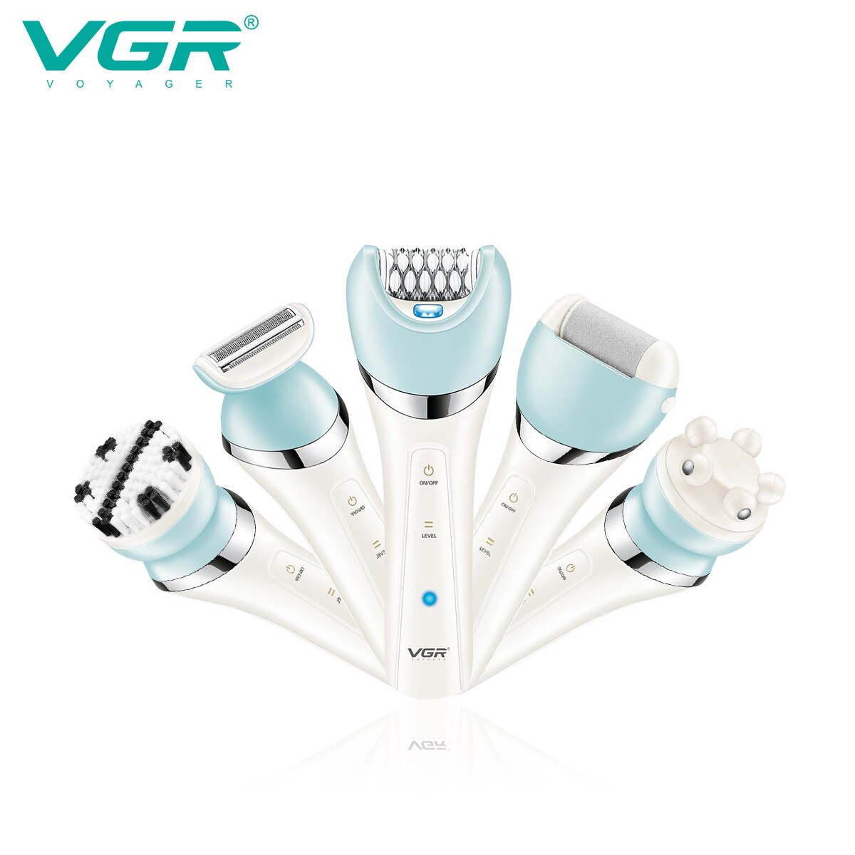 Máy Cạo Lông điện VGR V-703 Đa Năng tích hợp cạo lông, làm sạch da, massage mặt - Hàng nhập khẩu