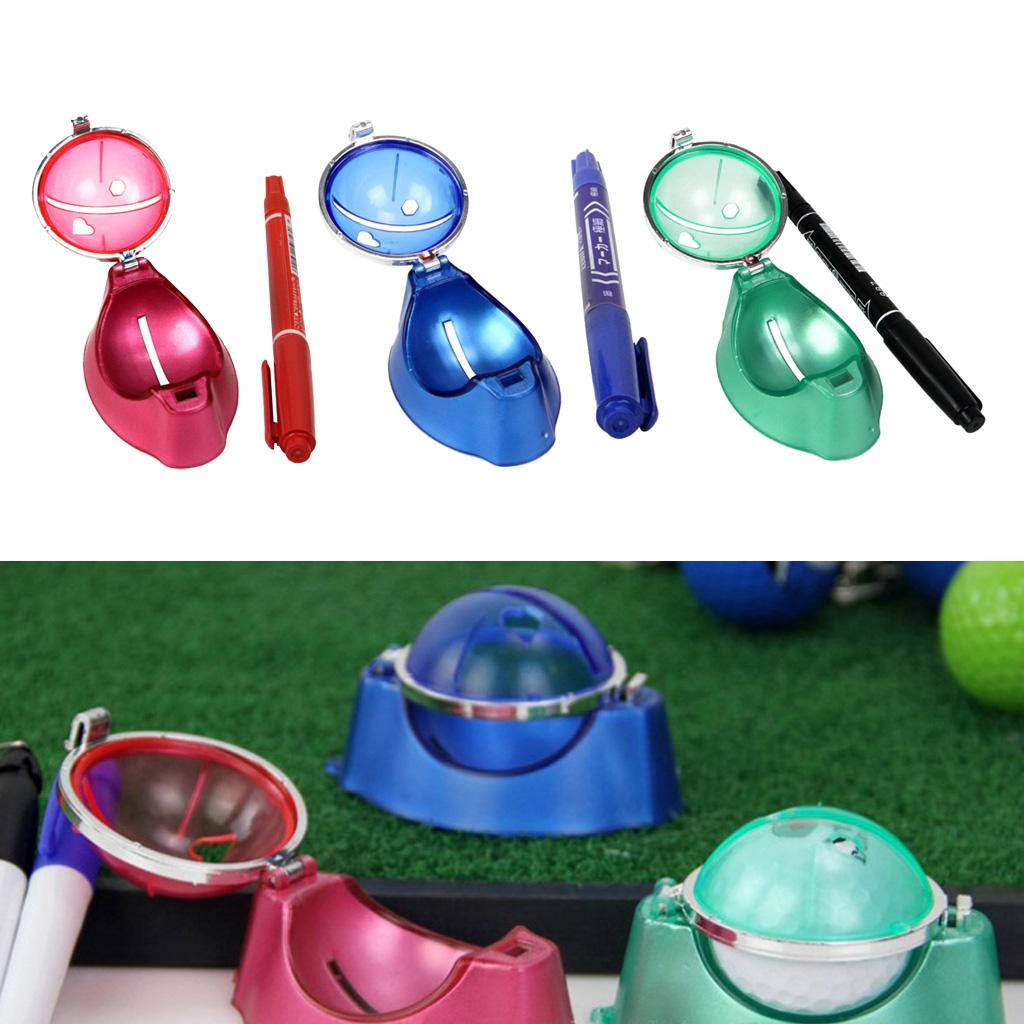 Golf Ball Liner Marking, Alignment Putting Tool Ball Marker Clip with Marker Pen Sports Training Accessories