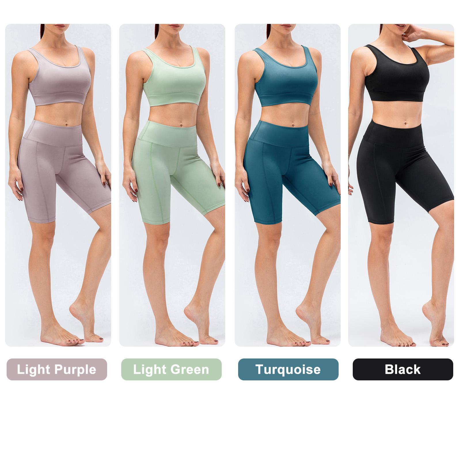 Bộ quần short áo ngực có đệm dành cho tập yoga, tập pilates, chạy bộ thoải mái thoáng khí