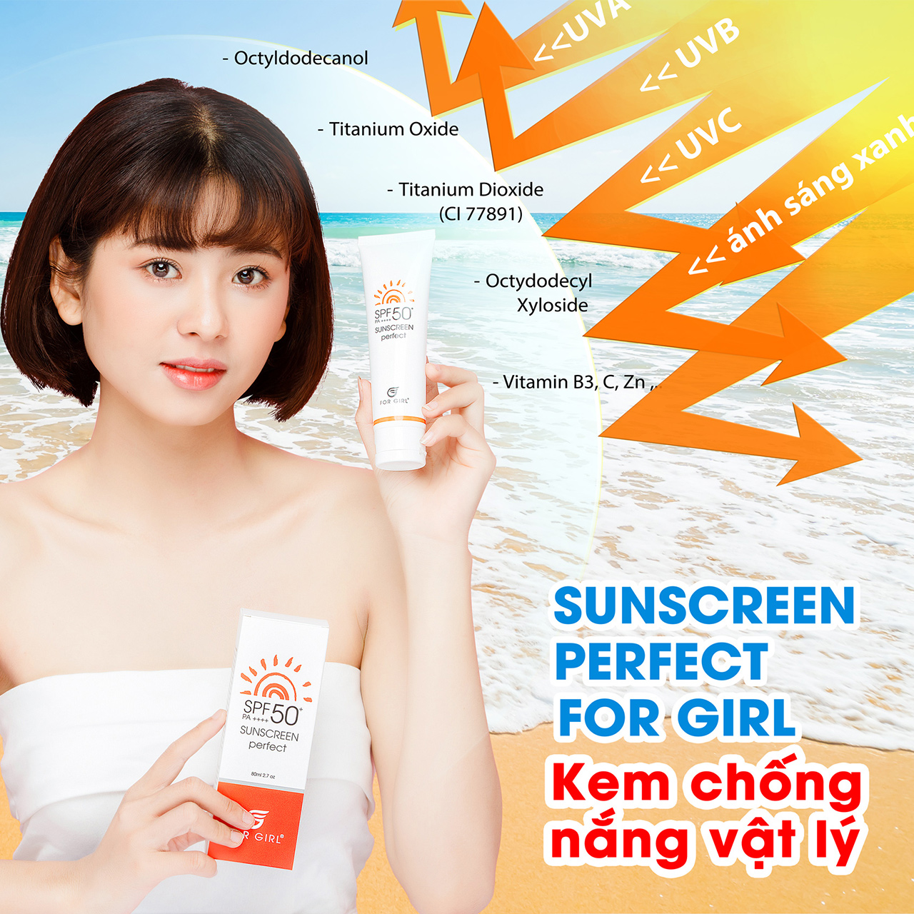 Sunscreen Perfect For Girl kem chống nắng vật lý