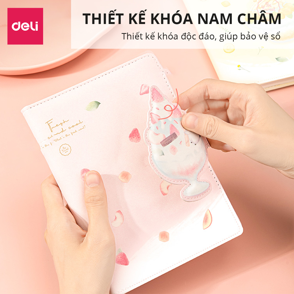 Sổ Tay Ghi Chép Bìa Da Cao Cấp 192 224 Trang 96 112 Tờ 80gsm Deli - Chống Nước Làm Quà Tặng Sang Trọng Phù Hợp Học Sinh Văn Phòng Sổ Kế Hoạch Planner - SZ044 SZ047