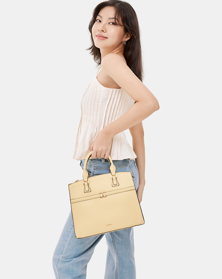 Túi Xách Nữ Thời Trang JUNO Cỡ Lớn Satchel Trang Trí Khóa TXL087