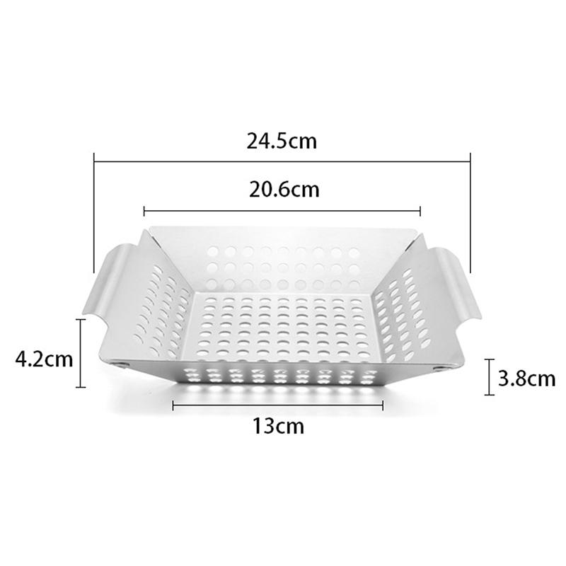Nướng Lớn Rổ Cho Nhiều Rau Quả Thịt Vỉ Nướng Chất Liệu Thép Không Gỉ Rổ Thịt Nướng Phụ Kiện Khay Nướng Dụng Cụ Nhà Bếp Tiện Ích