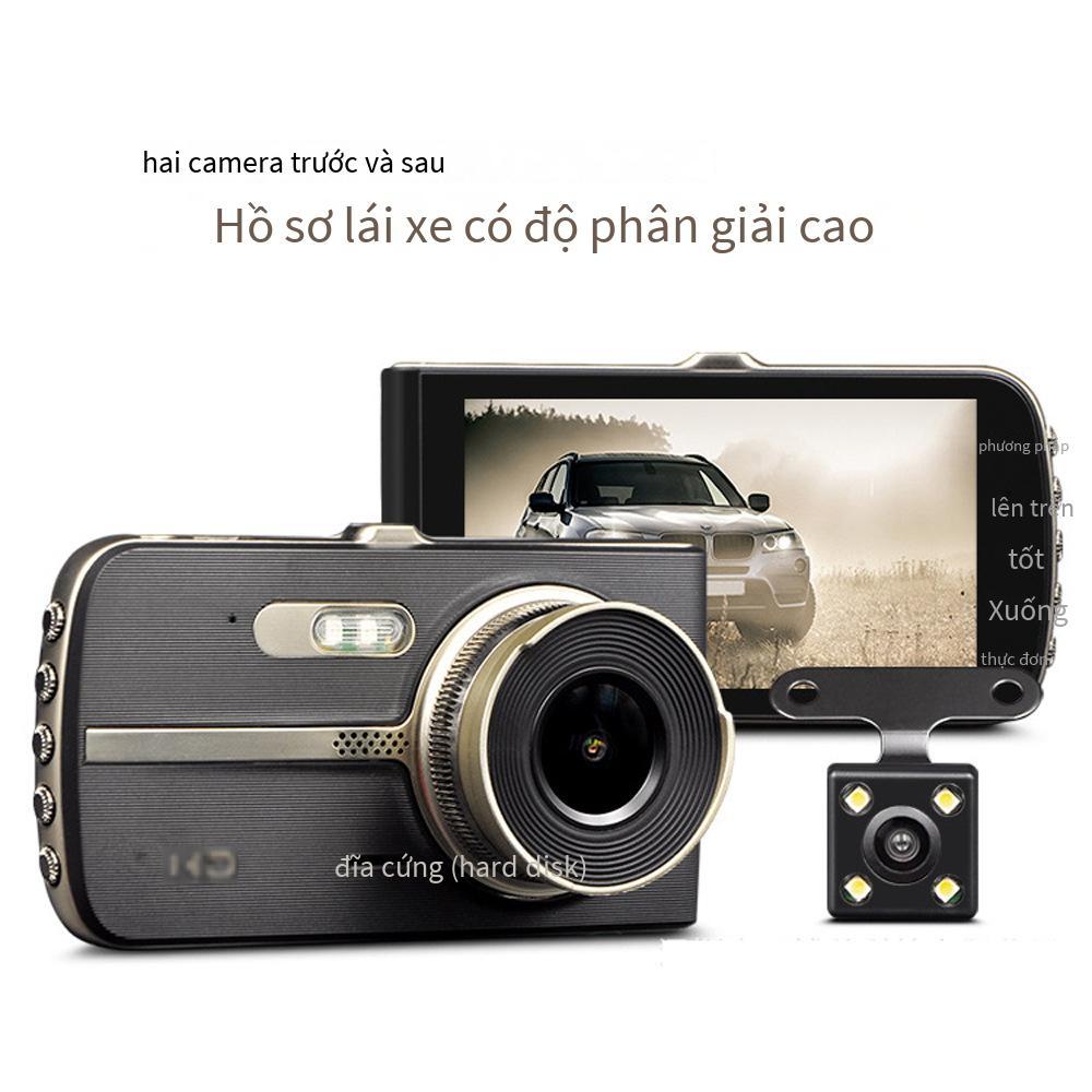 Ưu đãi đặc biệt Máy ghi hình lái xe ô tô 4 inch ống kính kép phía trước và sau 1296P máy ghi hình lái xe nhìn đêm độ nét cao