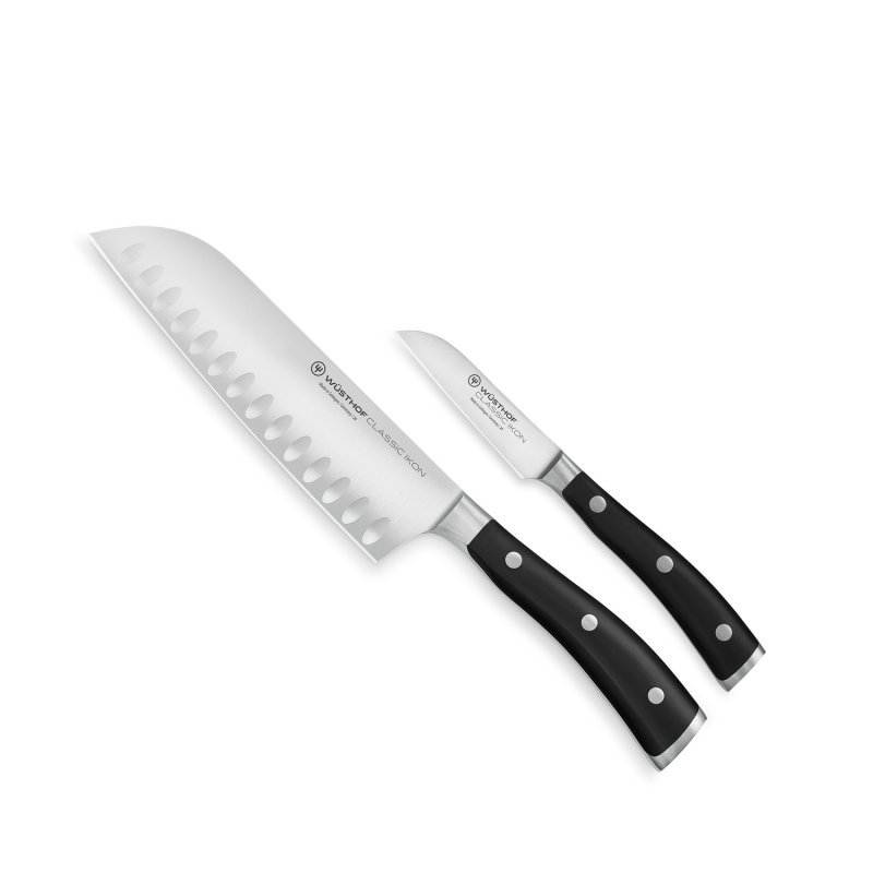 Bộ Hai Dao Bếp Asian Santoku Và Dao Gọt Thép Rèn 9276 Classic Ikon Wusthof