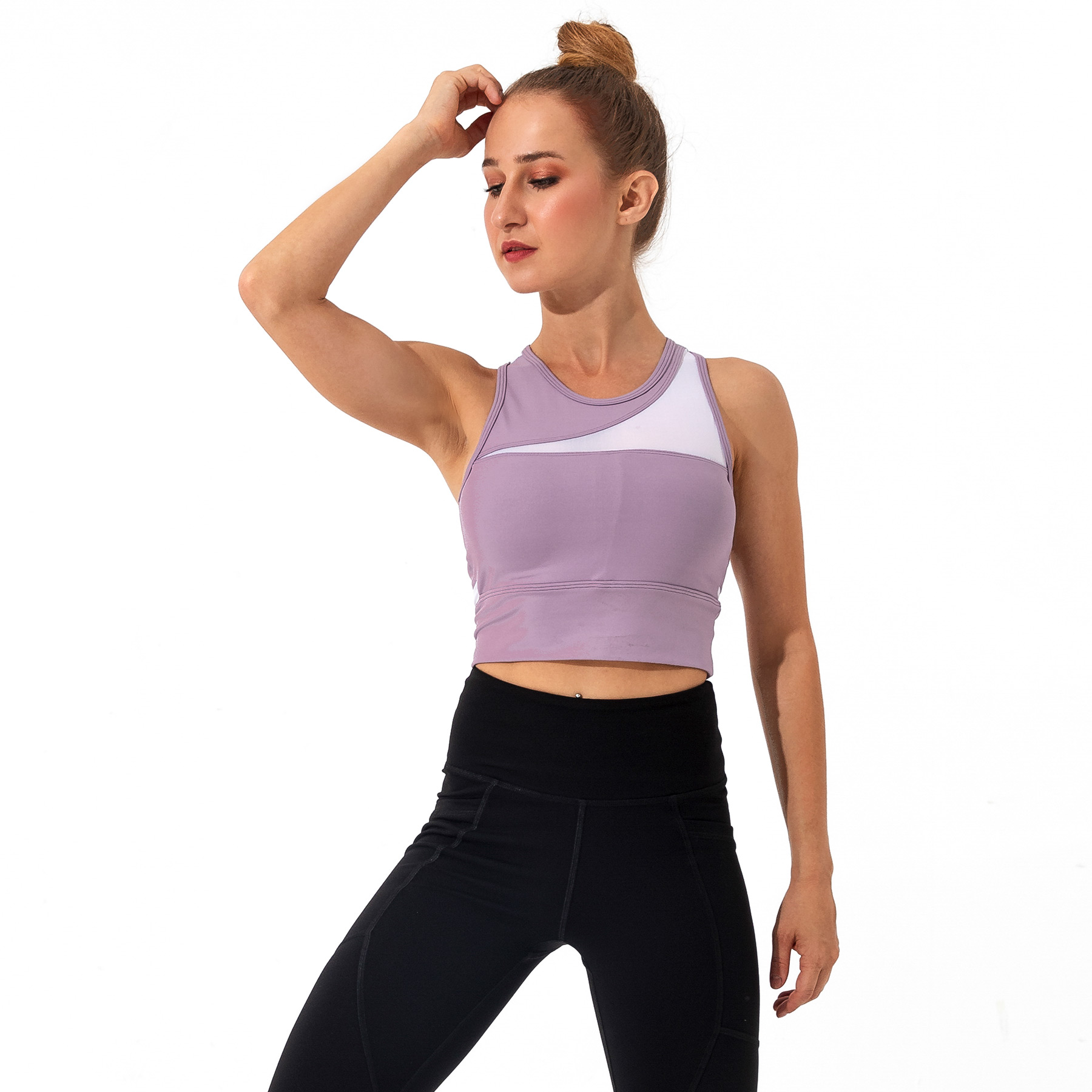 Áo tập Yoga Gym Croptop cho nữ Hibi Sports CR809 - Kèm mút nâng ngực bên trong