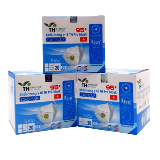 HỘP 20 CÁI KHẨU TRANG Y TẾ KHÔNG VAN TH PRO MASK 95