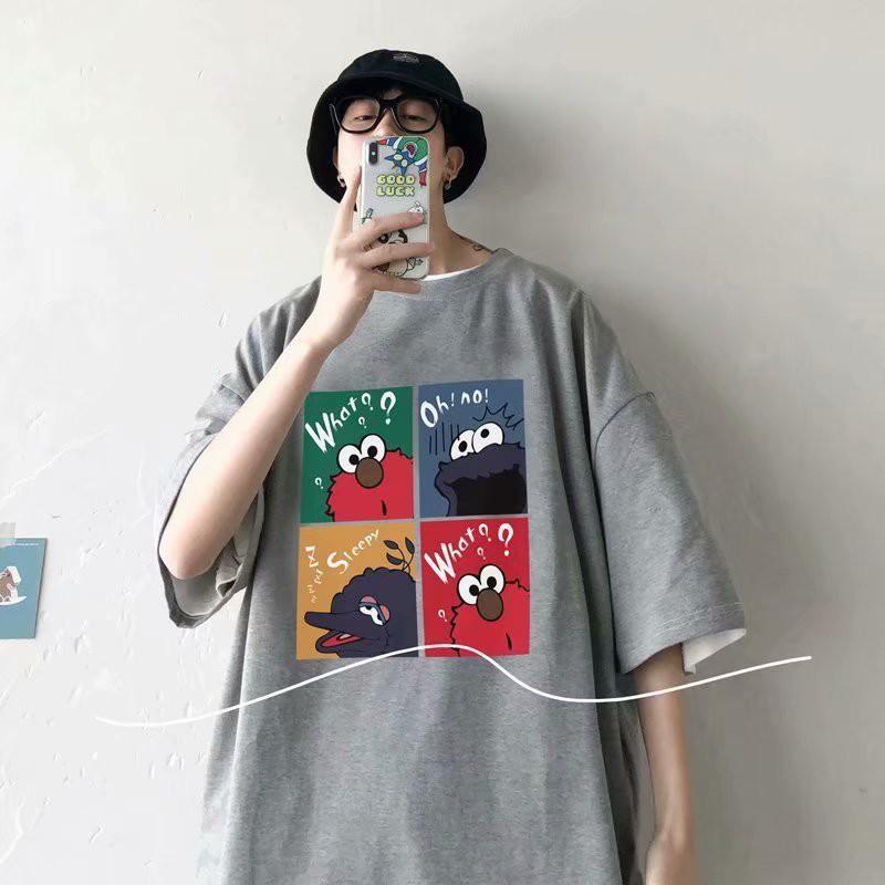 Áo Thun Tay Ngắn 5 Tấc Dáng Rộng In Họa Tiết Vui Nhọn Trẻ Trung Size M-5XL Cho Nam