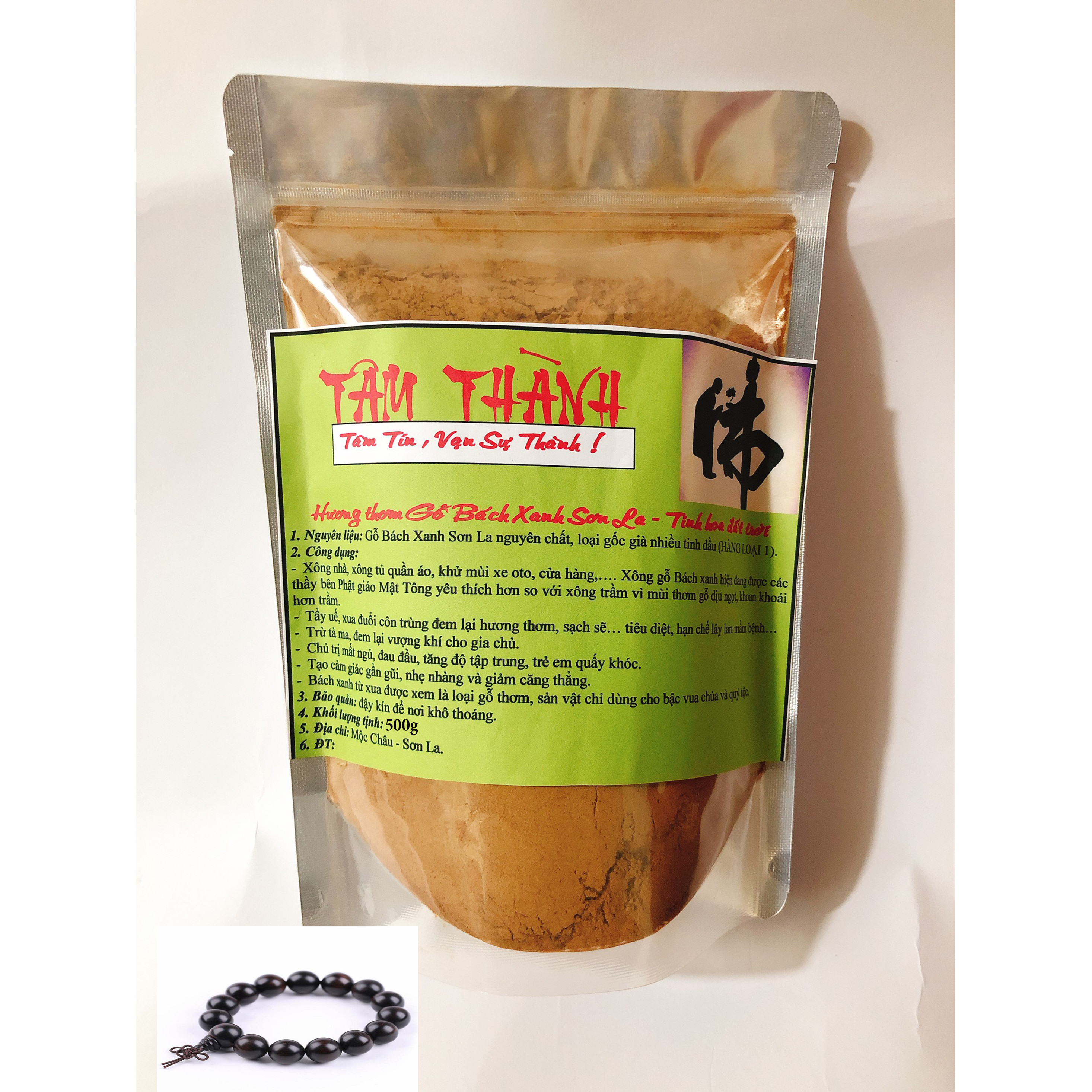 Bột gỗ Bách Xanh _ 500 gram TẶNG VÒNG TAY GỖ MUN