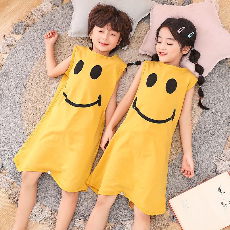 Trẻ Em Bộ Đồ Ngủ Onesie Cotton Thun Tay Ngắn Bé Trai Bé Gái Túi Ngủ Trẻ Em Khủng Long Homewear Đồ Ngủ Quần Áo Liền Quần