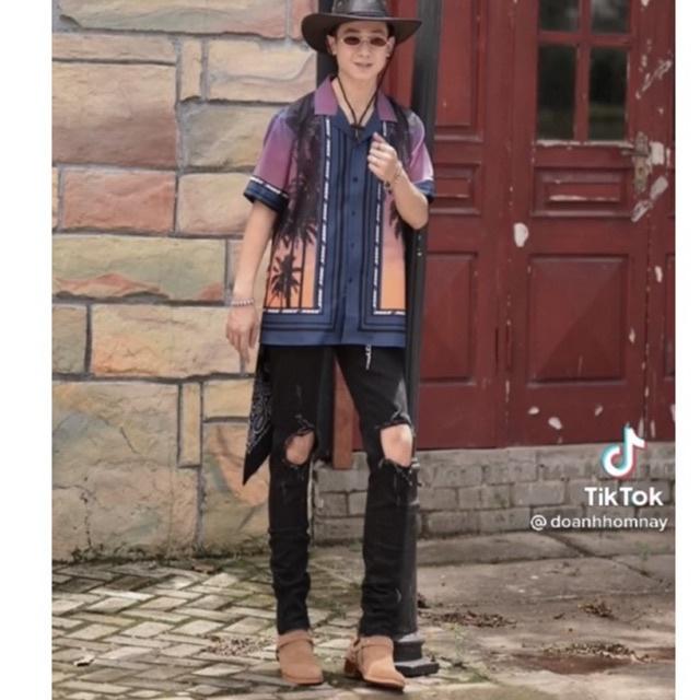 Quần Jeans Nam Streetwear Màu Đen Chất Liệu Cao Cấp Lỗ Rách Lớn Không Phai Màu - TLB Vietnam